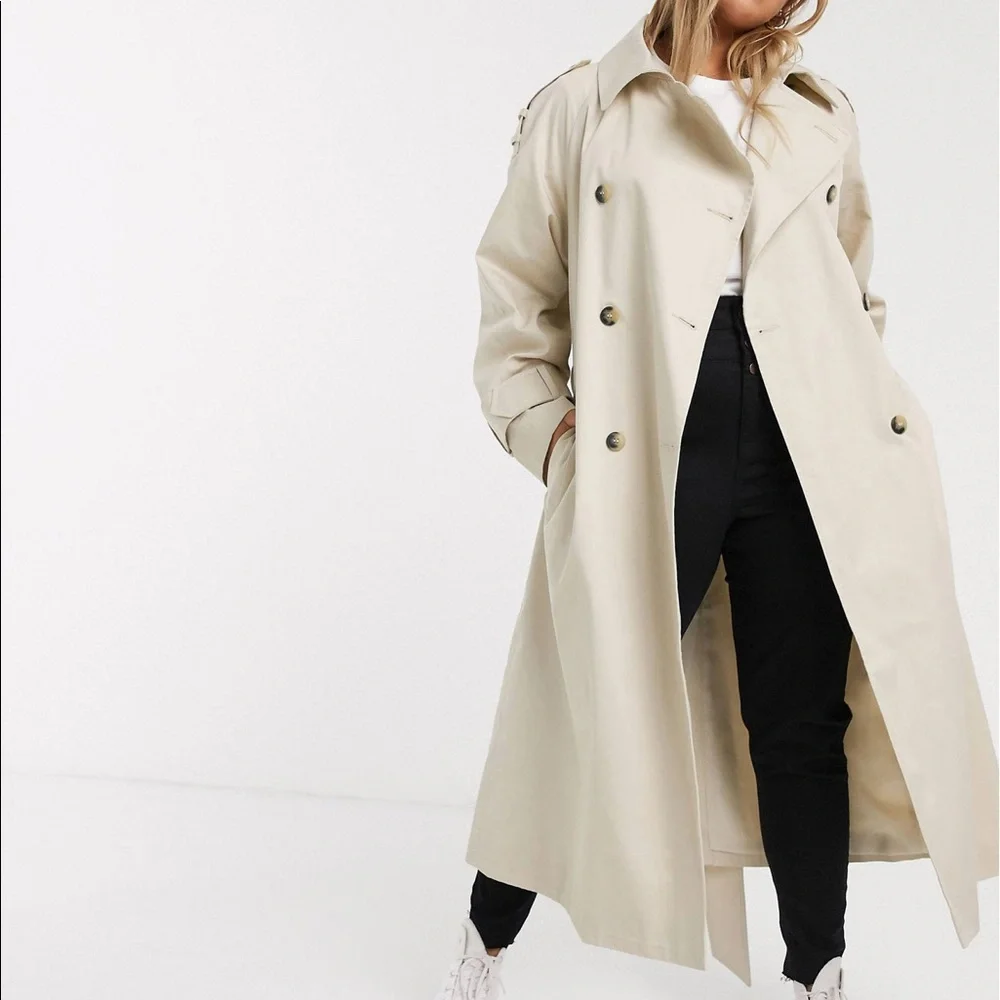 Beautiful classic long Asos Curve trench coat - Picture 1 of 10